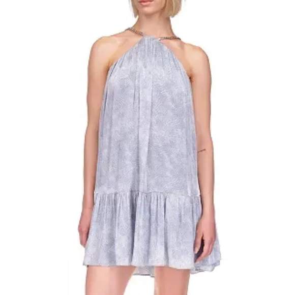 Michael Kors NWT Iridescent Chambray Petal Mini Dress Large - Picture 1 of 5